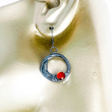 Sterling Silver Amber Nest Earrings - Sunset Haven Nest