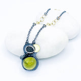 Sterling Silver Lemon Quartz and Gold Necklace