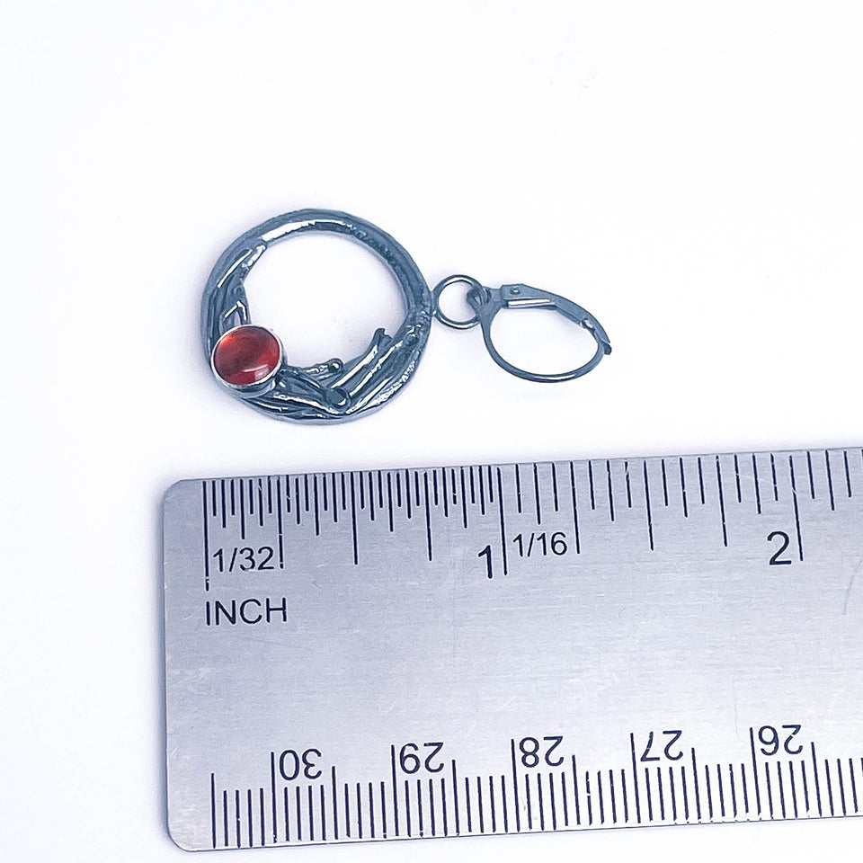 Sterling Silver Amber Nest Earrings - Sunset Haven Nest