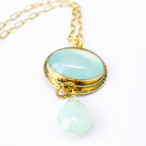 Bronze Pendant with Chalcedony – Still Waters Talisman