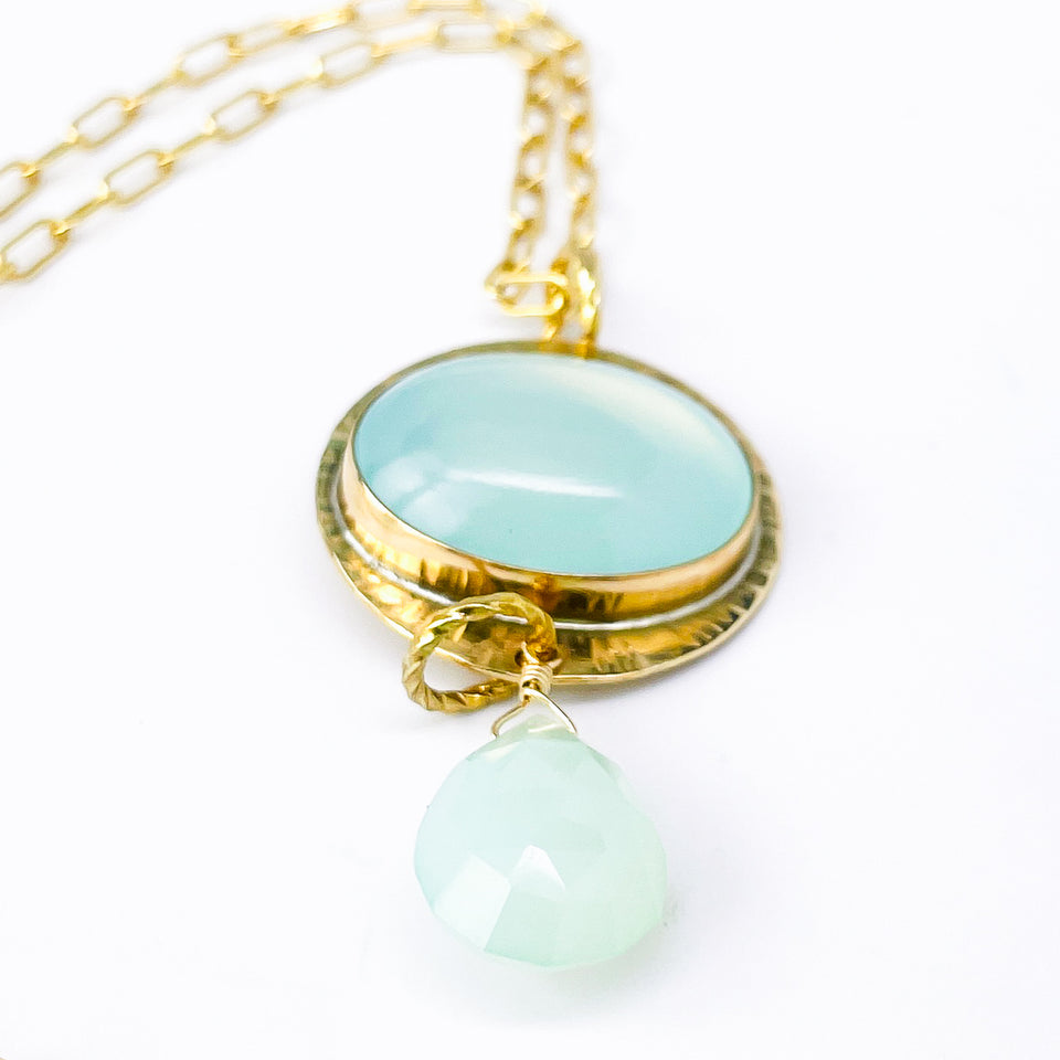 Bronze Pendant with Chalcedony – Still Waters Talisman