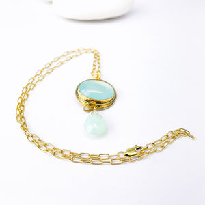 Bronze Pendant with Chalcedony – Still Waters Talisman