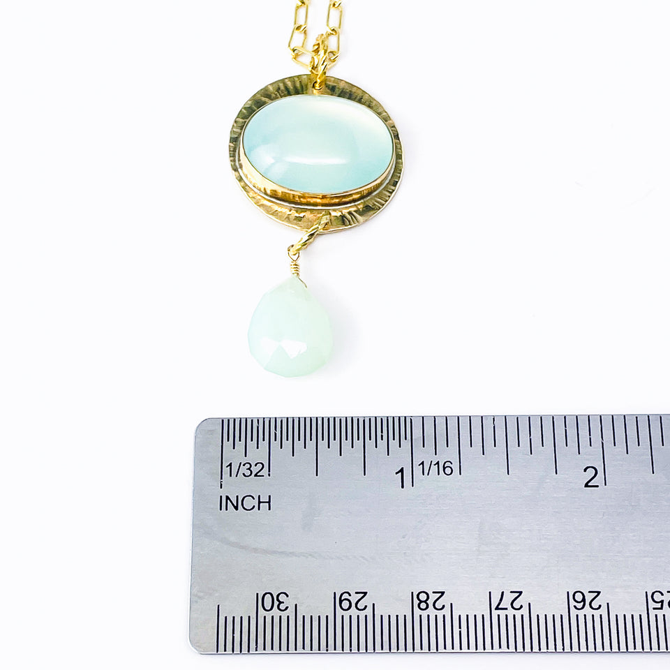 Bronze Pendant with Chalcedony – Still Waters Talisman