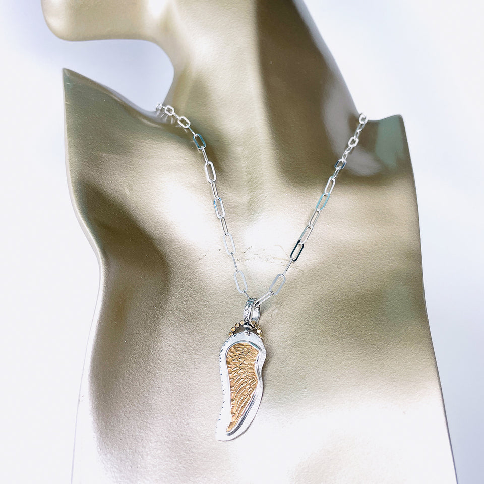 Bronze Angel Wing Pendant – Wing of Light