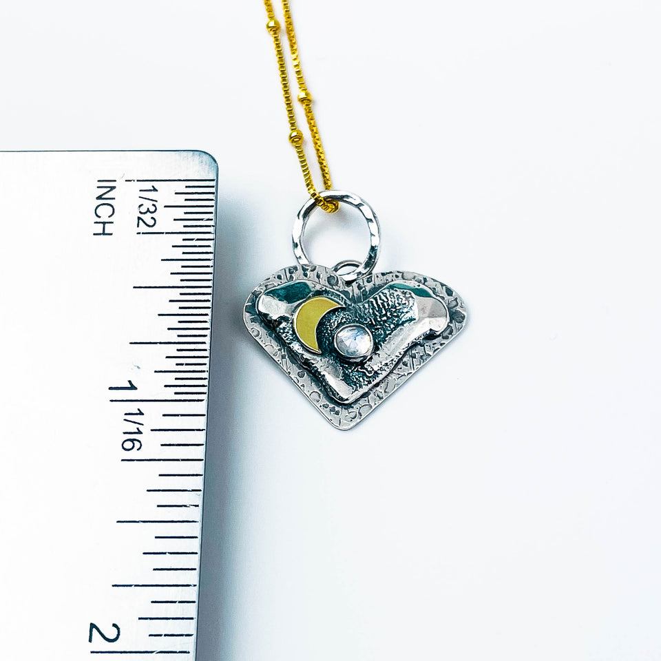 Open Heart Alchemy Talisman Pendant with Gold Filled chain - DawnsArtisanJewelry.com