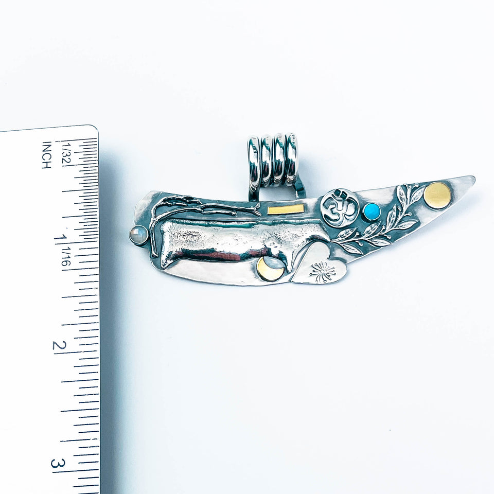 Sacred Mooo/Ommm Talisman Pendant - DawnsArtisanJewelry.com