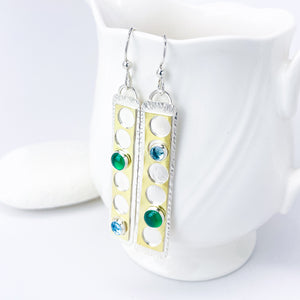 Sterling Silver Green Onyx Earrings - Holy Gold Dangle Earrings
