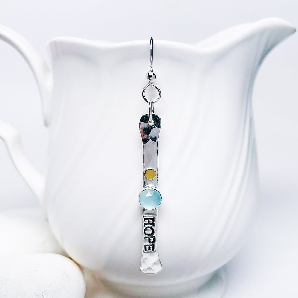 Sterling Silver “Hope” Earring "Words Wisdom Totem Collection"
