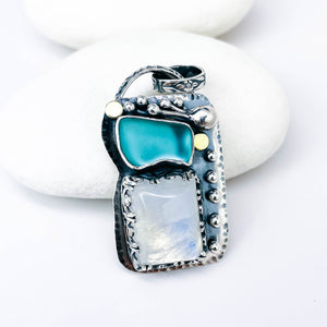 Sterling Silver Sea Glass Pendant Necklace - Touchstone Talisman