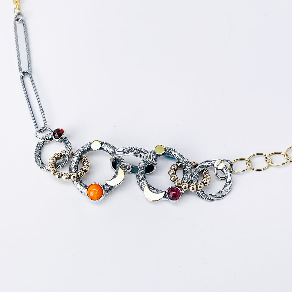 Multi Stone Multi Link Necklace - Keeper Of Ancient Wisdom Talisman