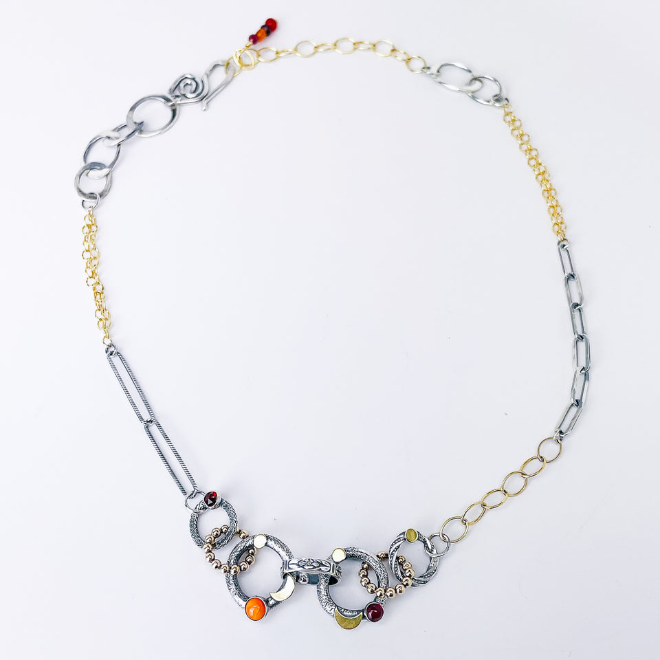 Multi Stone Multi Link Necklace - Keeper Of Ancient Wisdom Talisman
