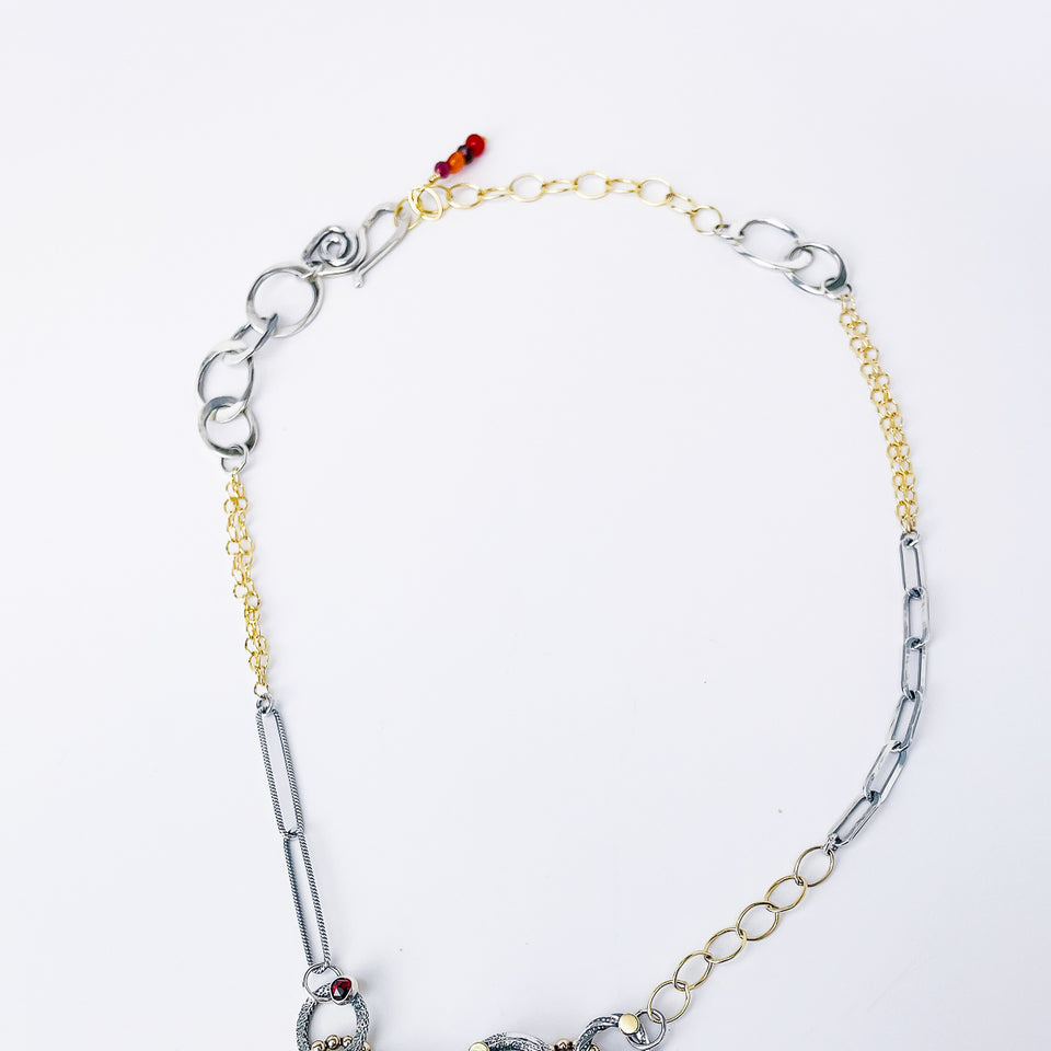 Multi Stone Multi Link Necklace - Keeper Of Ancient Wisdom Talisman