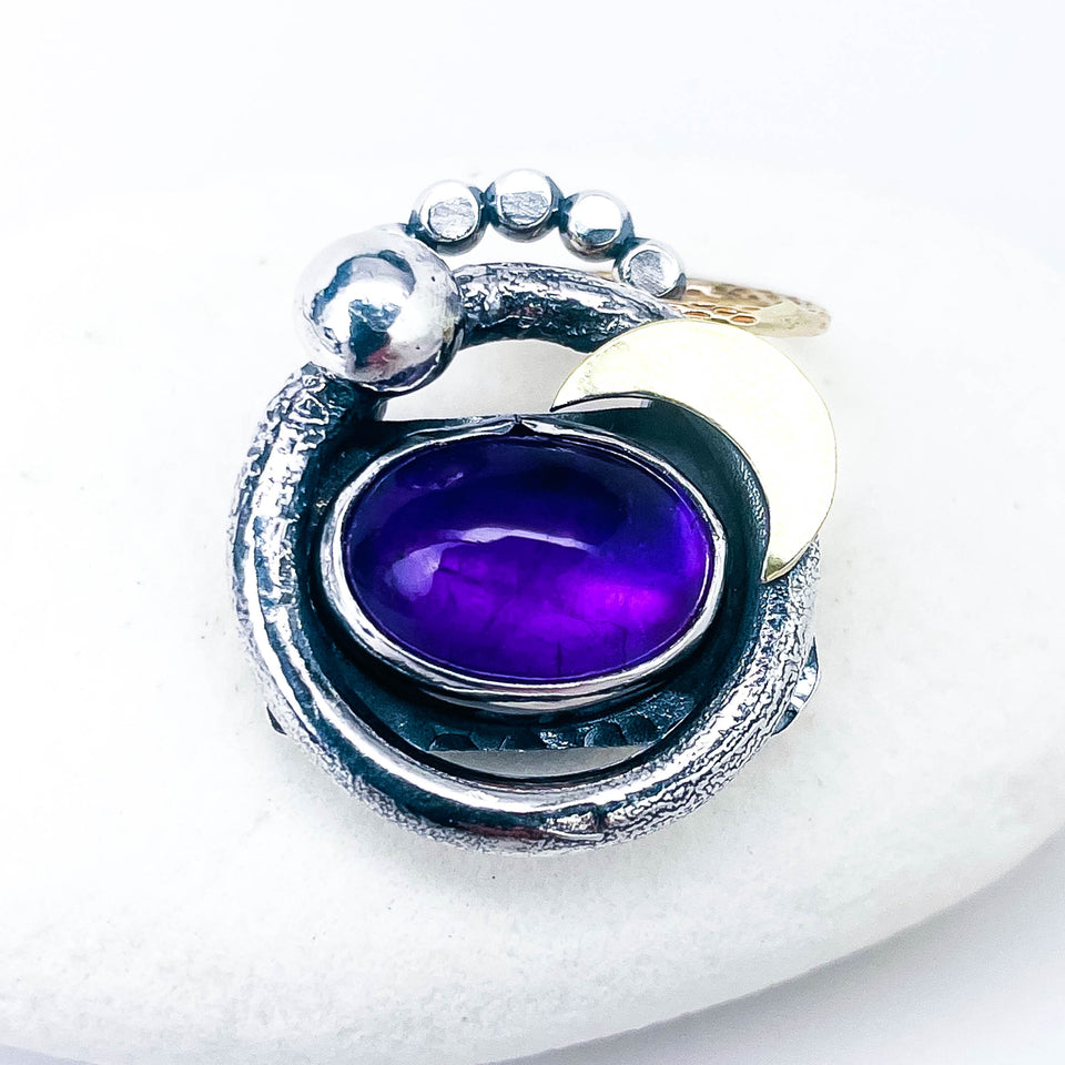 Amethyst Pendant Necklace - Twilight Sentinel Talisman