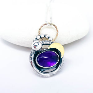 Amethyst Pendant Necklace - Twilight Sentinel Talisman