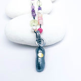 Recycled Sterling Pendant Beaded Necklace - Earth's Song Talisman