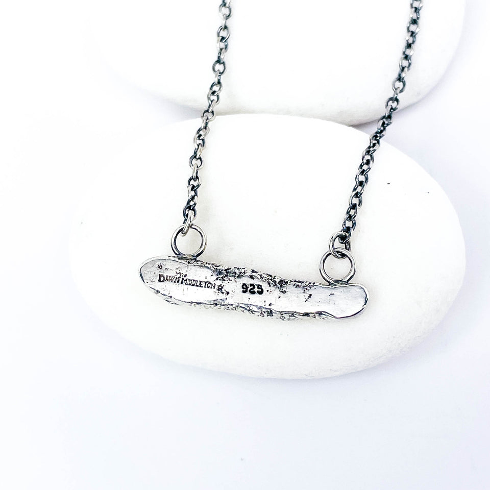 Recycled Sterling Bar Pendant Necklace - Talisman of Renewal