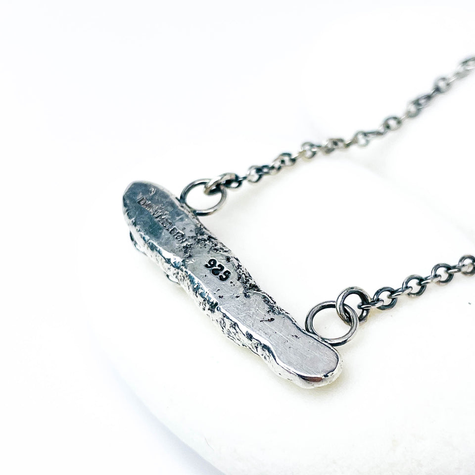 Recycled Sterling Bar Pendant Necklace - Talisman of Renewal