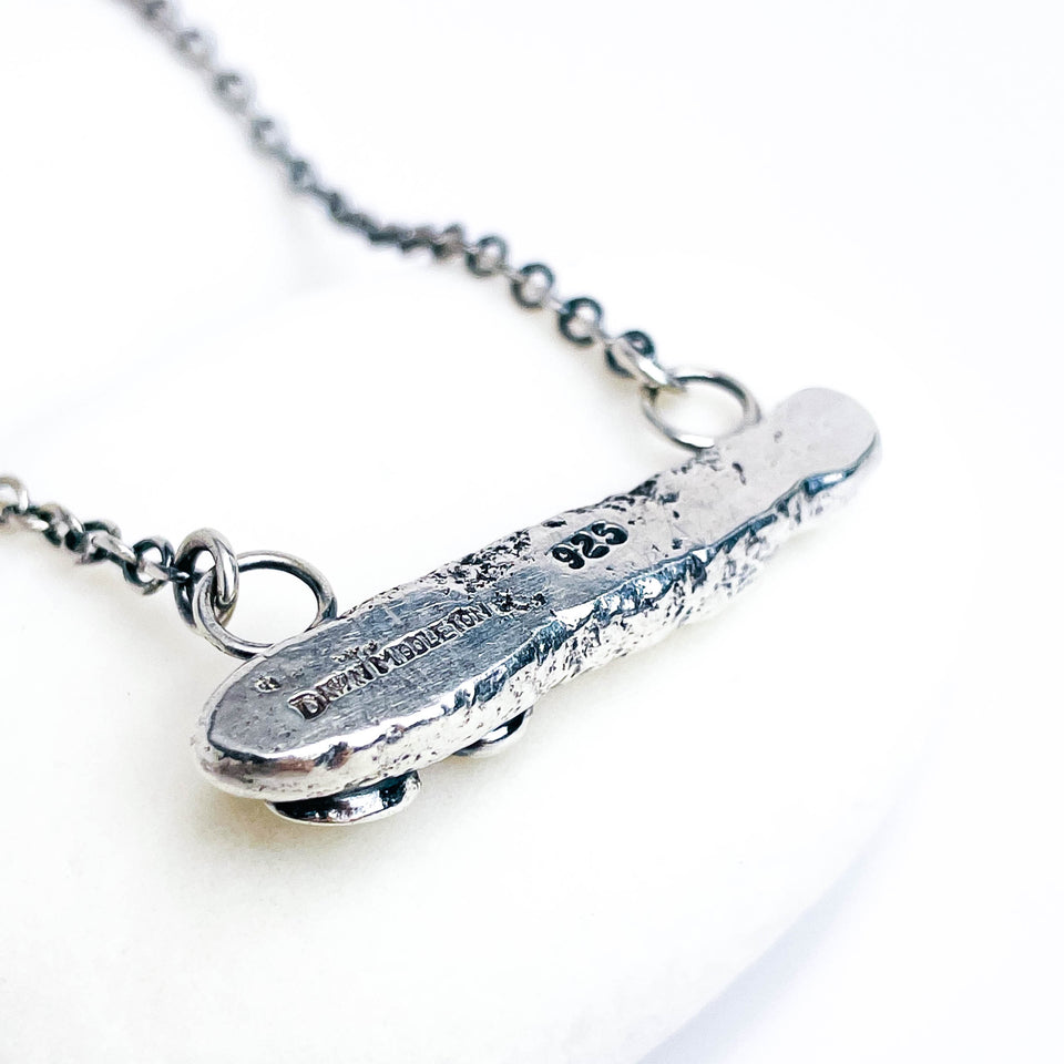 Recycled Sterling Bar Pendant Necklace - Talisman of Renewal