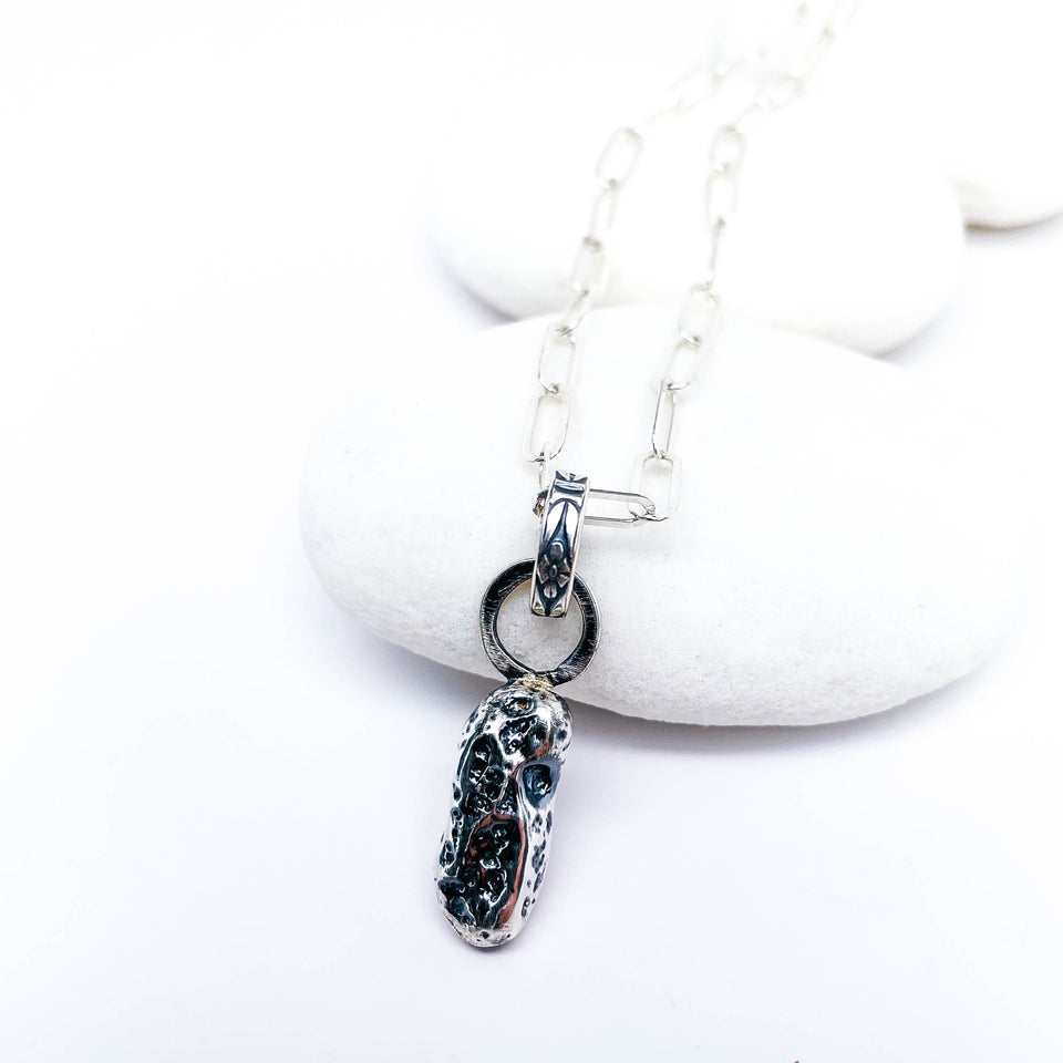 Recycled Sterling Pendant Necklace - Talisman of Becoming