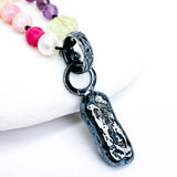 Recycled Sterling Pendant Beaded Necklace - Earth's Song Talisman