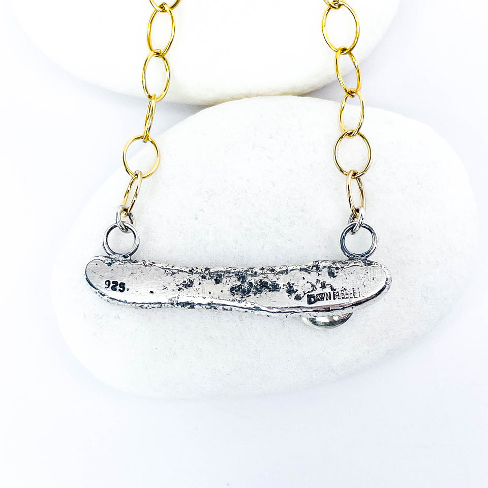 Recycled Sterling Pendant Necklace - Echo of Earth Talisman