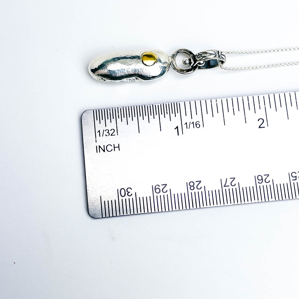 Recycled Sterling Pendant Necklace - Golden Ember Talisman