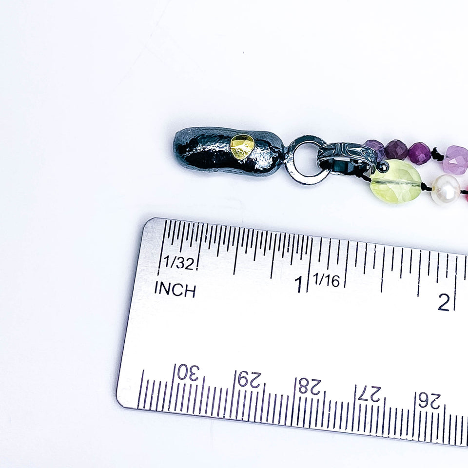 Recycled Sterling Pendant Beaded Necklace - Earth's Song Talisman