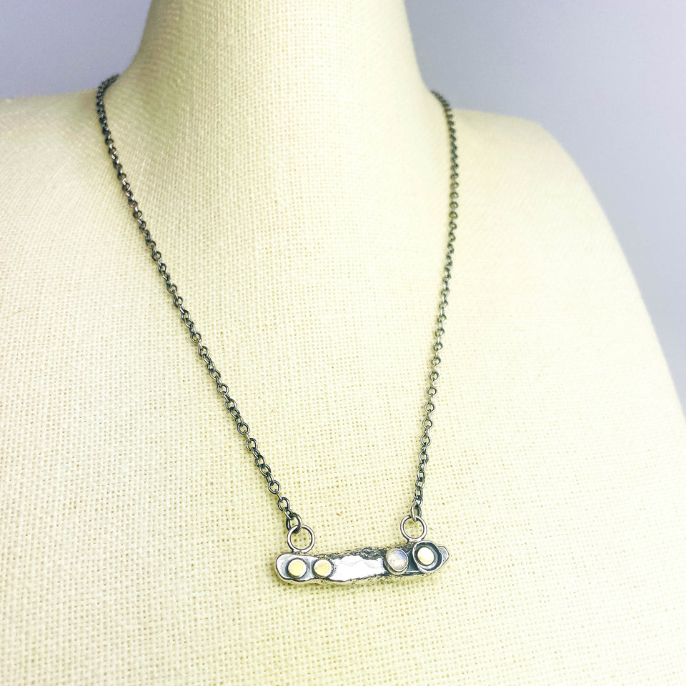 Recycled Sterling Bar Pendant Necklace - Talisman of Renewal
