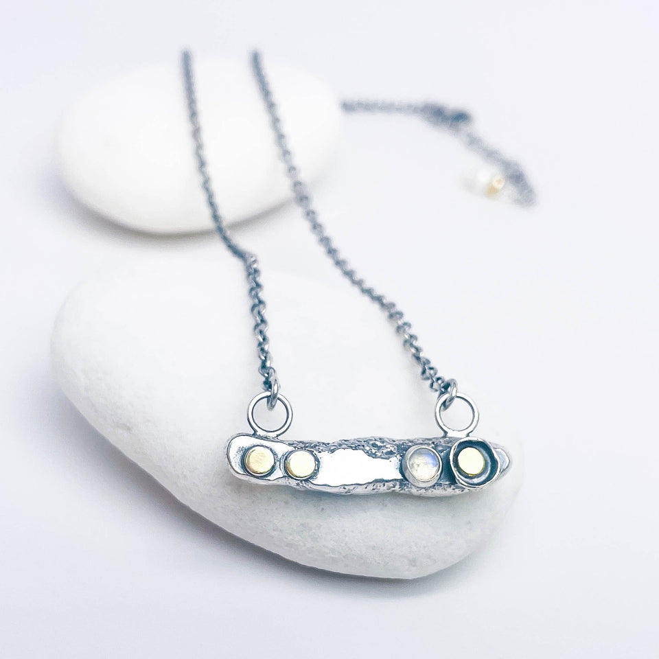 Recycled Sterling Bar Pendant Necklace - Talisman of Renewal
