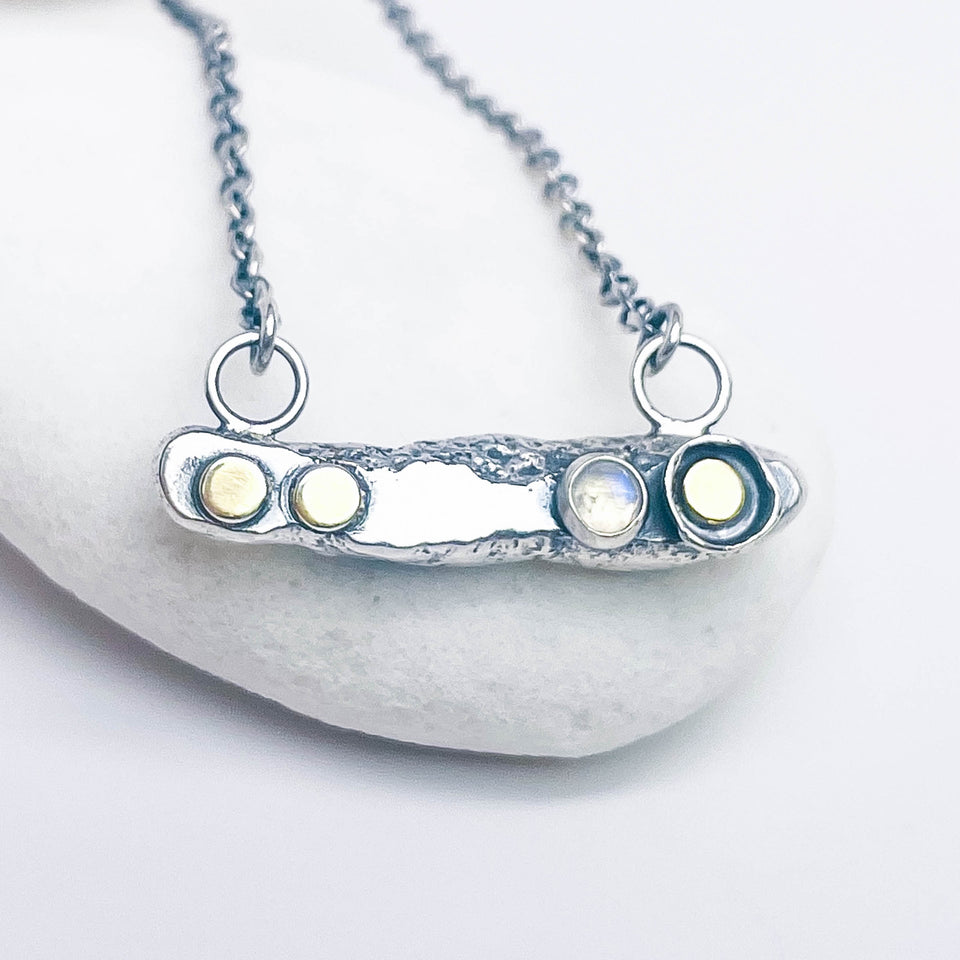 Recycled Sterling Bar Pendant Necklace - Talisman of Renewal