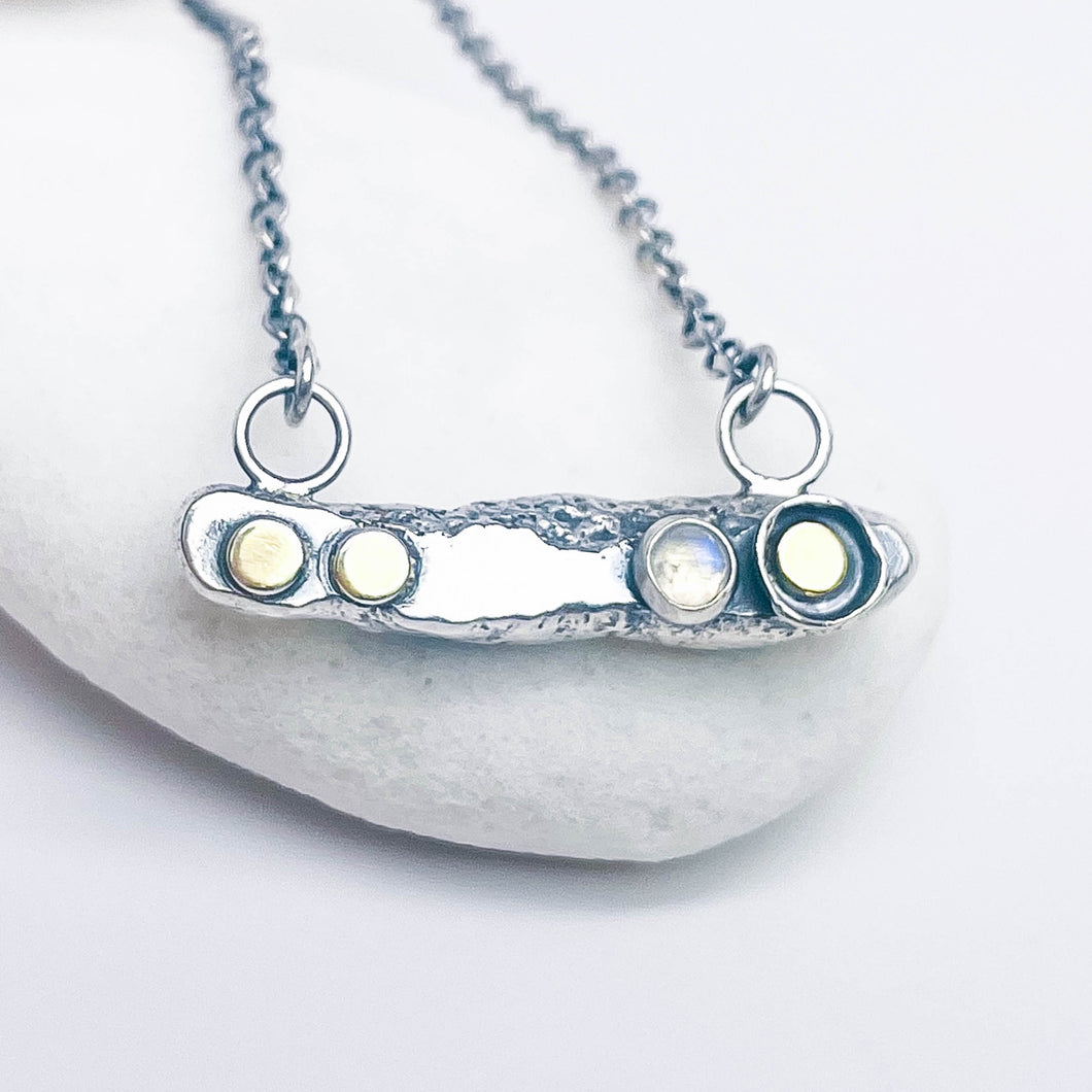 Recycled Sterling Bar Pendant Necklace - Talisman of Renewal