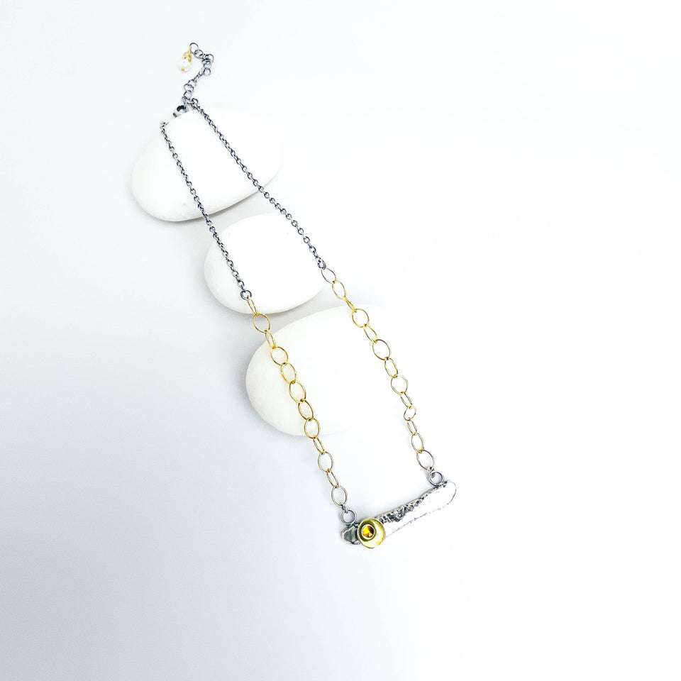 Recycled Sterling Pendant Necklace - Echo of Earth Talisman