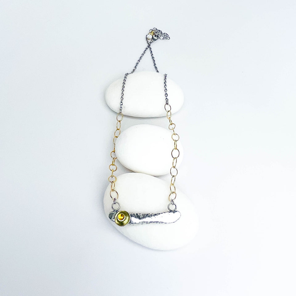 Recycled Sterling Pendant Necklace - Echo of Earth Talisman