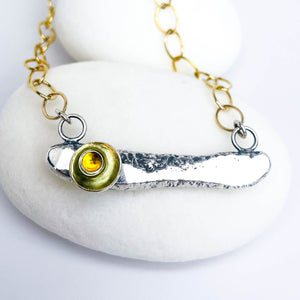 Recycled Sterling Pendant Necklace - Echo of Earth Talisman