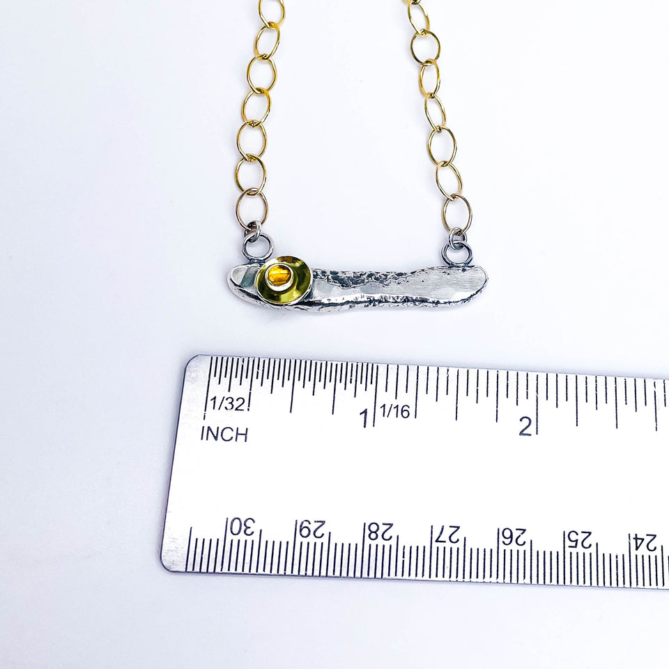 Recycled Sterling Pendant Necklace - Echo of Earth Talisman