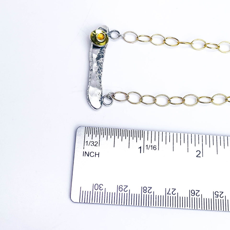 Recycled Sterling Pendant Necklace - Echo of Earth Talisman