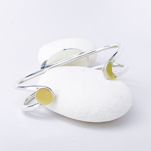 Sterling Silver Sea Glass Cuff - Grace Talisman