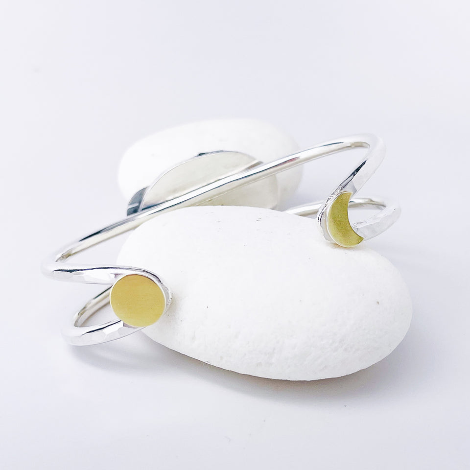 Sterling Silver Sea Glass Cuff - Grace Talisman