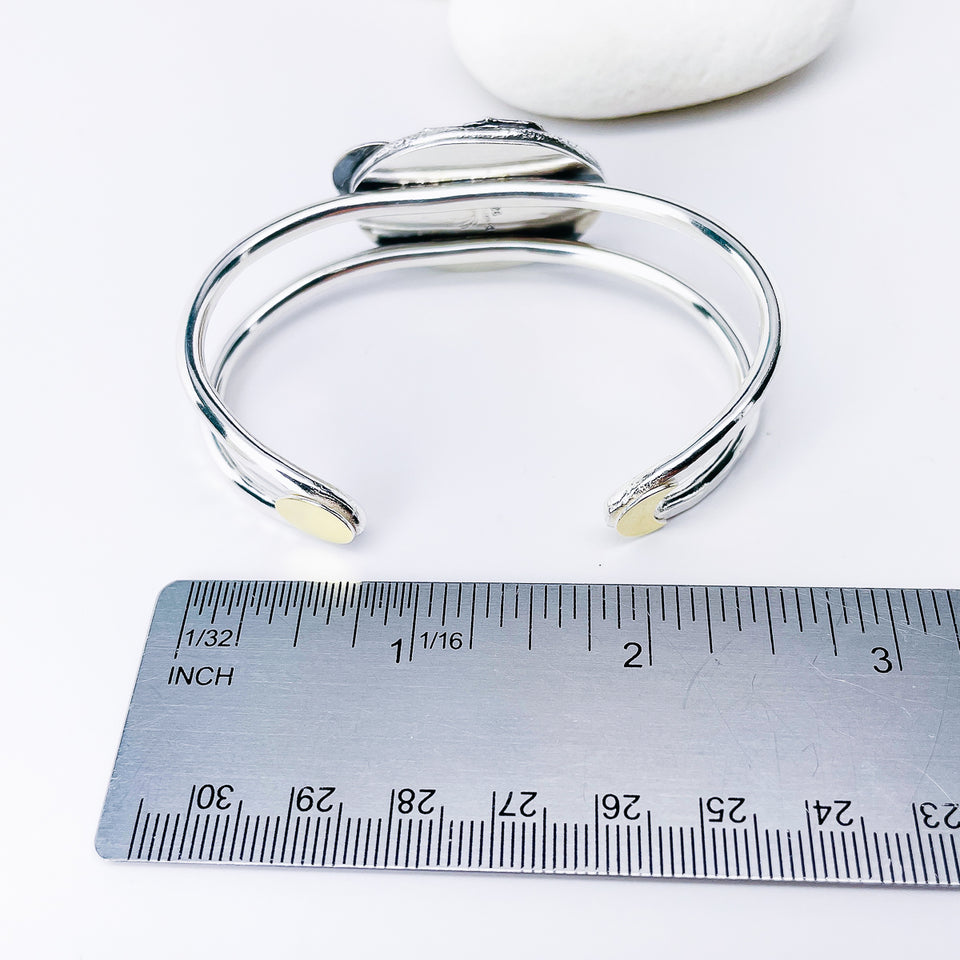 Sterling Silver Sea Glass Cuff - Grace Talisman