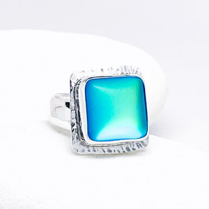 Sterling Silver Opalite Ring - Adjustable to sizes 6 1/2 to 8 1/2