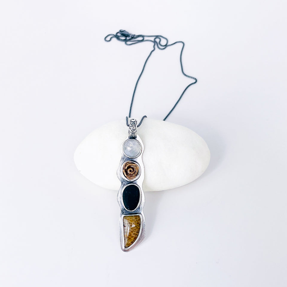 Sterling Silver Bronze Rose Necklace - Eternal Bloom Talisman