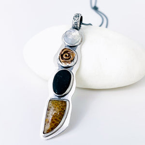 Sterling Silver Bronze Rose Necklace - Eternal Bloom Talisman
