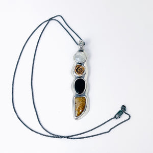 Sterling Silver Bronze Rose Necklace - Eternal Bloom Talisman