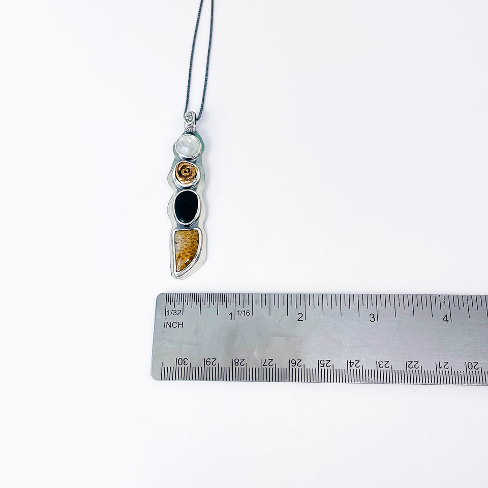 Sterling Silver Bronze Rose Necklace - Eternal Bloom Talisman