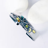 Sterling Silver Multi Stone Nature Cuff - Stillness Talisman