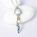 Freshwater Pearl and Blue Topaz Necklace - Inner Wisdom Talisman