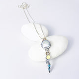 Freshwater Pearl and Blue Topaz Necklace - Inner Wisdom Talisman