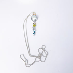 Freshwater Pearl and Blue Topaz Necklace - Inner Wisdom Talisman