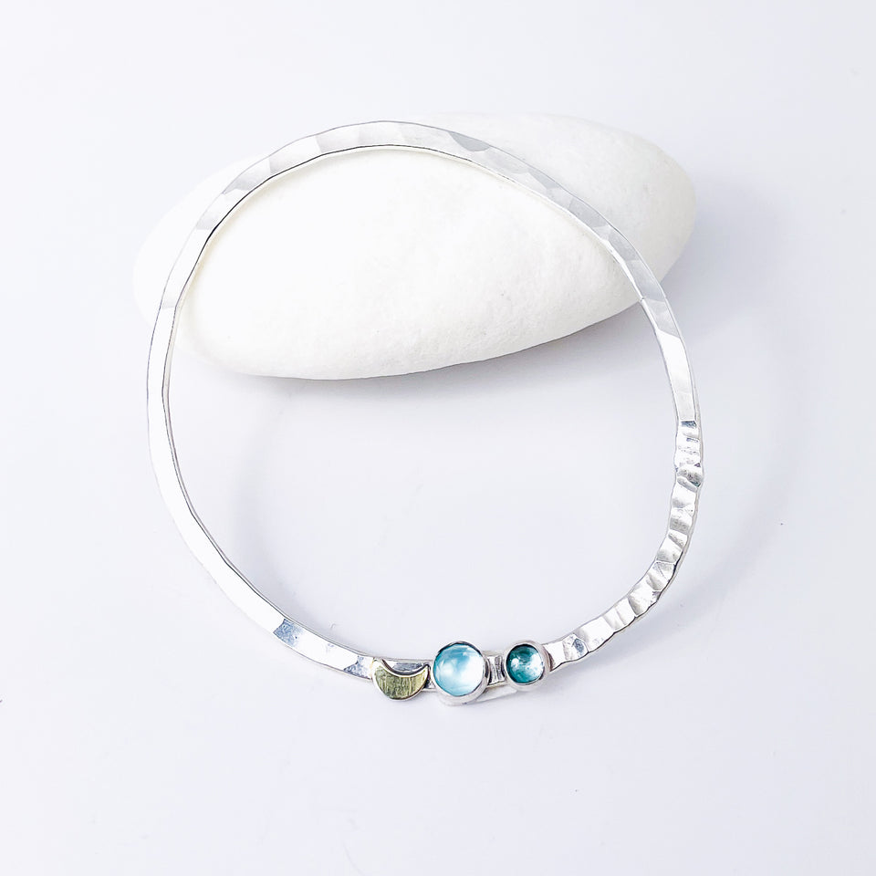 Sterling Silver Bangle Bracelet - Circle of Intention Talisman
