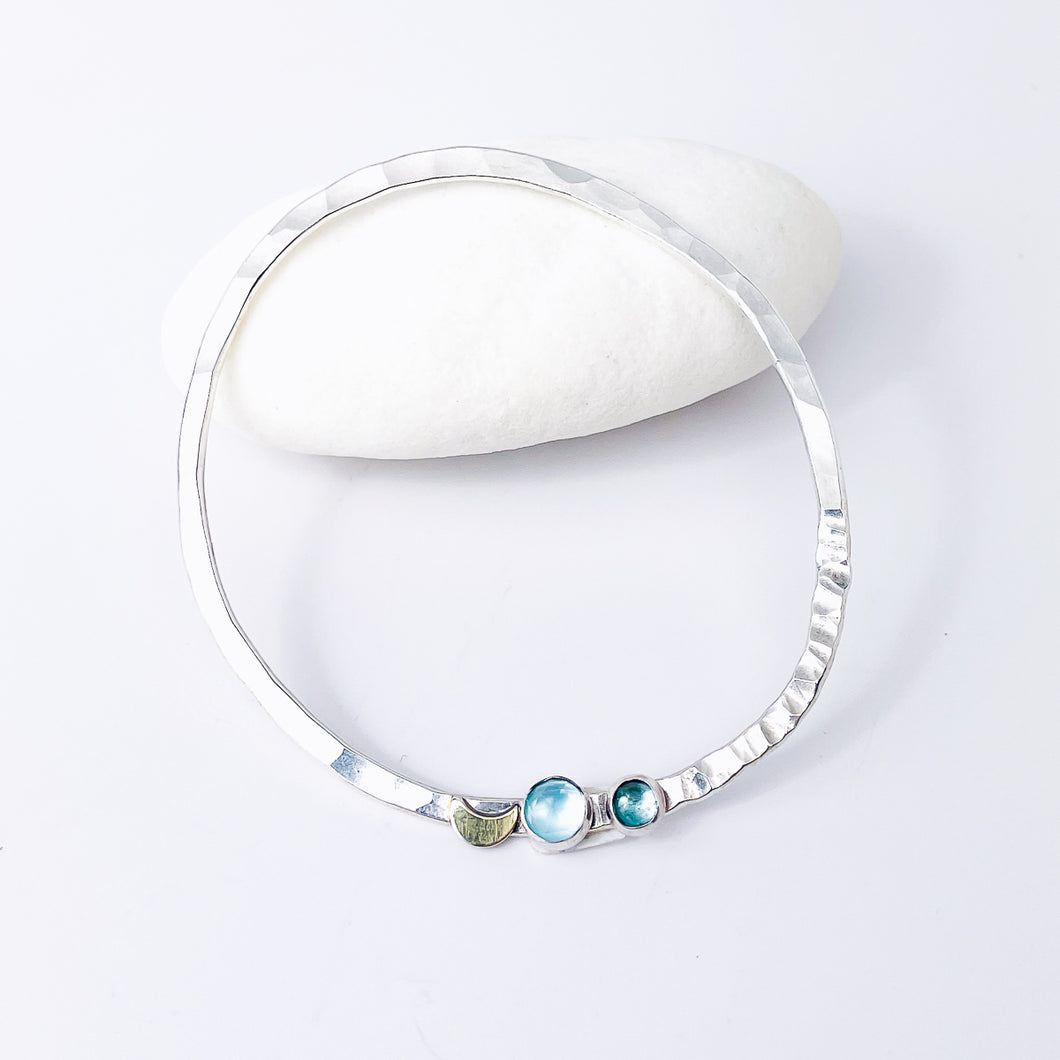 Sterling Silver Bangle Bracelet - Circle of Intention Talisman